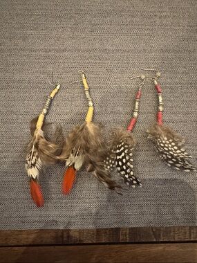 Bohemian Feather Dangle Earrings